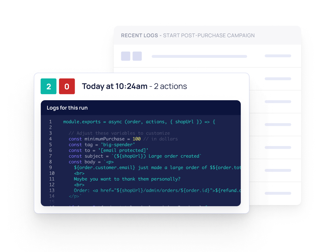 Test & debug: Test and debug with one click